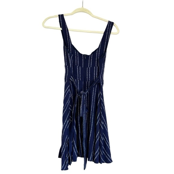 Lulus Sedona Navy Blue Print Dress A-Line Flowy Summer Women’s Small Cutout - Picture 9 of 15